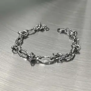 Simple fashion retro punk Cuban knotted bracelet personality hip-hop niche accessories