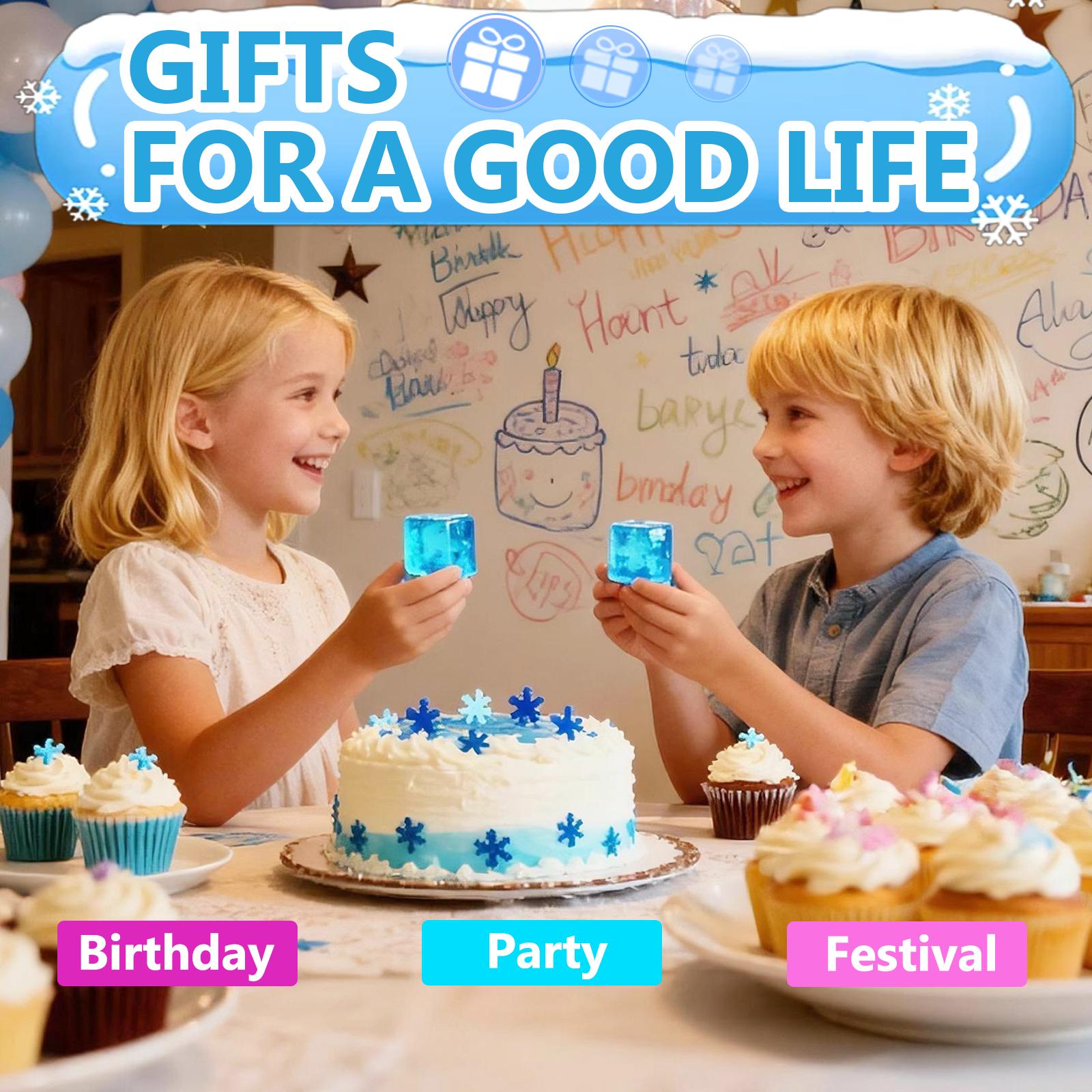 Quiet Squeeze Cube – Anxiety Relief Sensory Fidget Toy Stress Relief for Kids Adults Fun Gift (Blue)