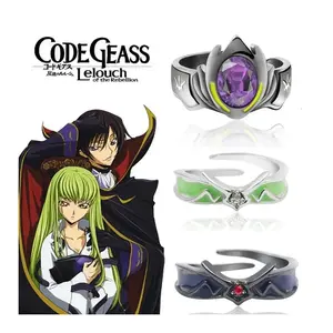 Anime CODE GEASS Lelouch of the Rebellion Ring Lelouch Lamperouge Zero Mask Cosplay Unisex Adjustable Rings Jewelry Accessories