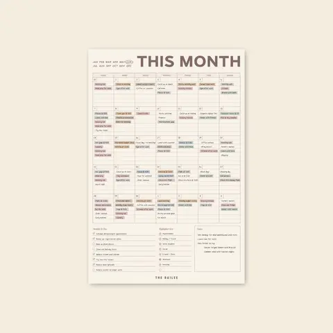 Horizontal Fridge Calendar with Calendar Design - At-a-Glance Full Monthly View Planner, Office Stationery, Home-Work Organization Tool That Keeps Household Organized for Busy Schedules