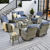 Denim Blue 8 PCS Outdoor Patio Sofa Set