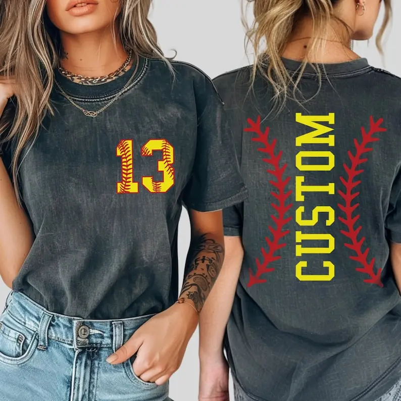 Comfort Colors Softball Tshirt, Custom Number And Name Tshirt, Personalized Softball Tshirt, Softball Mom Tee, Softball Team, Sport Lover