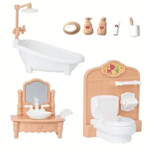 New Living Room Set Realistic Miniature Furniture Series Kids Role Play Indoor Dollhouse, Children Pretend Play Toy, Home Decor Accessories