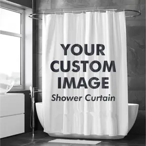 Personalized Photo Shower Curtain Custom Text/Logo/Photo Bathroom Decor with Your Own Image No Hooks Included Easy Installation with Grommets Durable Fabric Ideal Gift for Home Birthdays Valentine'S Day