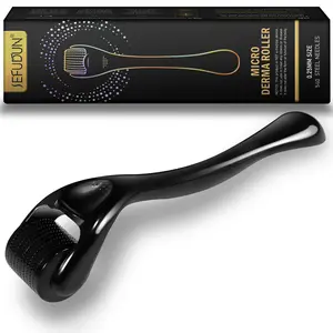 Sefudun Derma Roller Men for Hair, Beard, Facial, 540 Micro Needle for Men, Women 0.25 mm Cosmetic Beauty Skincare Comfort Pore Removal