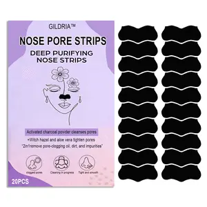 20pcs Charcoal Nose Pore Cleaning Strips, Instant Pain-Free Oil Block Removal, Contains Aloe Vera and Witch Hazel, Daily Deep Pore Purification