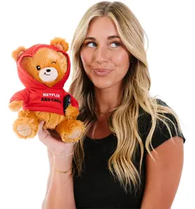 Punchkins 🐻 "Netflix & Chill" Teddy Bear Plushie 📺 Cuddly Movie Fans Gift 🍿