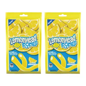 Lemonheads Ropes 5 oz (Pack of 2) - Sweet and Sour Flavor, Chewy Texture, Perfect for Party Favors and Snacks, Ideal for All Ages - Bonbon Candy