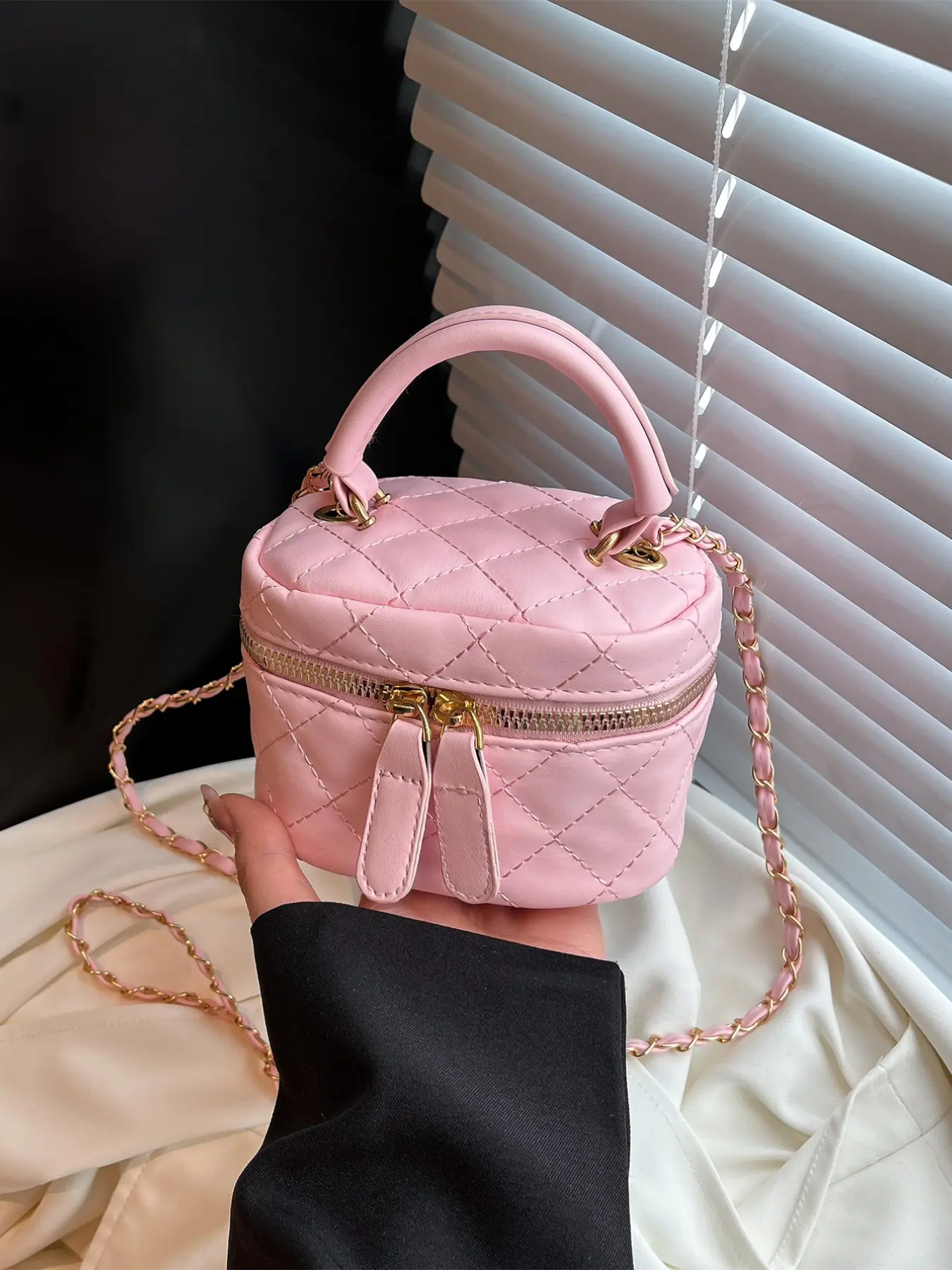 Autumn Winter New Trend Plaid Chain Bag, Large Capacity European Style, Youth Fashion Lipstick Holder, Casual All Seasons