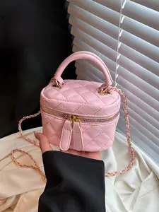 Autumn Winter New Trend Plaid Chain Bag, Large Capacity European Style, Youth Fashion Lipstick Holder, Casual All Seasons