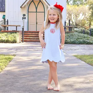 Light Blue Stripe Liv Dress - Soft Knit Girl's Spring Outfit