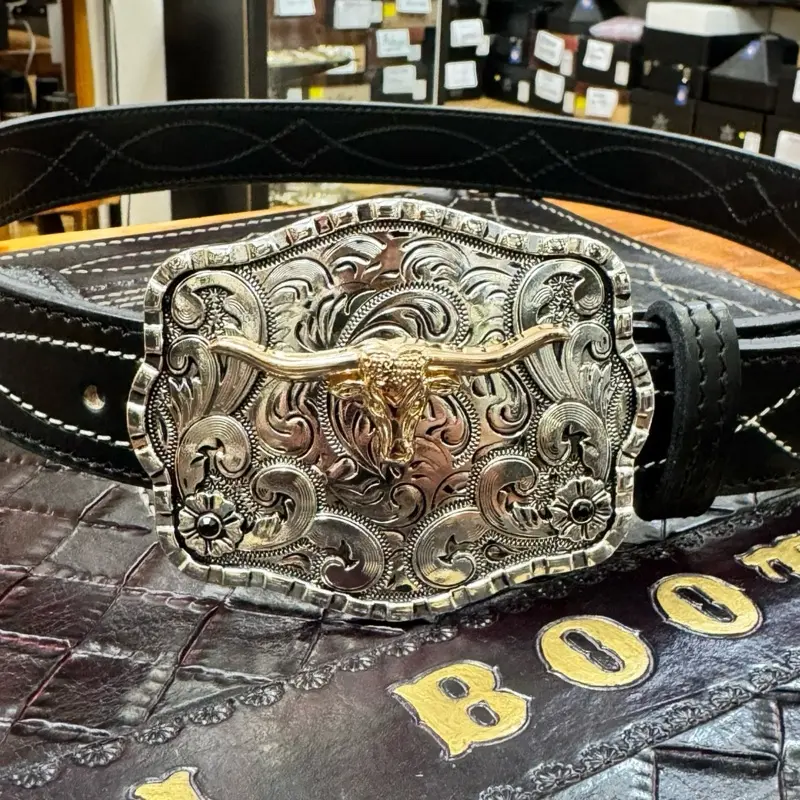 COWBOY WESTERN BUCKLE SILVER