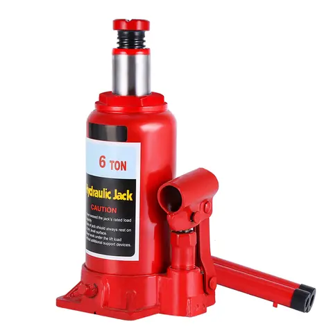 6T Heavy-Duty Hydraulic Bottle Jack, Automotive Vehicle Tool with 6t Lift Power, 50mm Adjustable Height, 110Mm / 4.33"" Size, Skid-Resistant Top, Convenient Handle, 2-Part Design, Durable Construction for Cars, Trucks