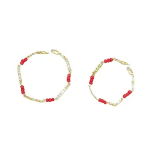 Exquisite 14k Gold Plated Wine Red Natural Garnet Beaded Bracelets for Women Female Lucky Fashion Jewelry Christmas Gifts SpringStatements