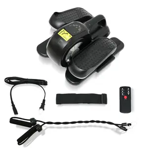 Smart Under Desk Electric Elliptical Leg Exercise Equipment, Seated Mini Pedal Exerciser, Black, with Remote Control and LCD Monitor, Suitable for Seniors and Adults Trainer Home Gym Workout Machine Cardio Health Healthy Toning Body