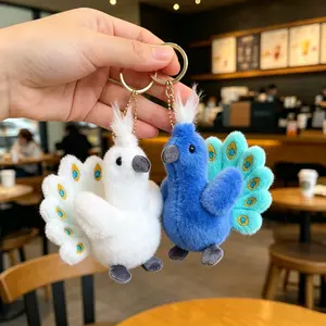 2pcs Cute Peacock Doll Keychain, Sweet Bag Pendant for ' Daily Decoration