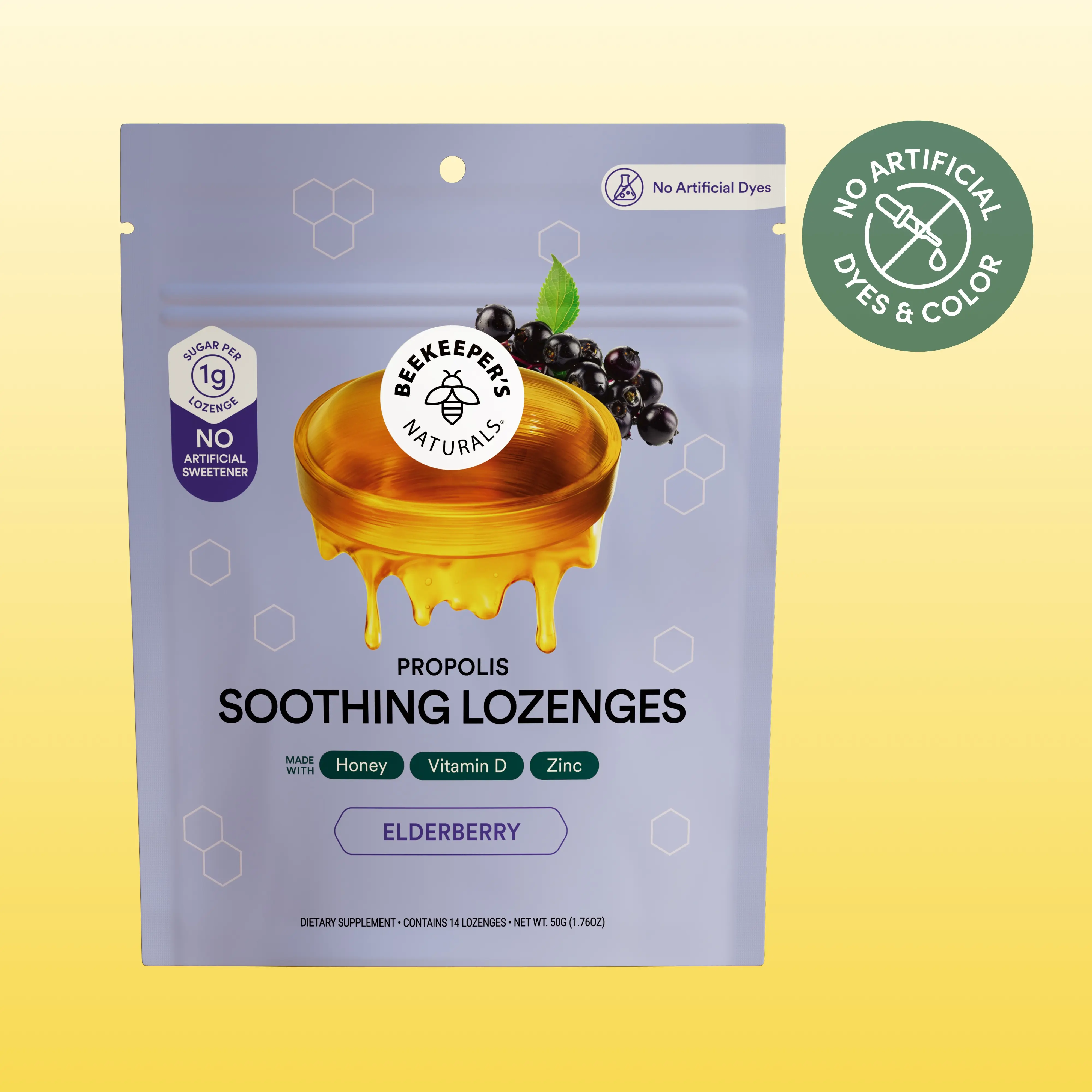 Elderberry Soothing Lozenges with Honey, Vitamin D, + Zinc