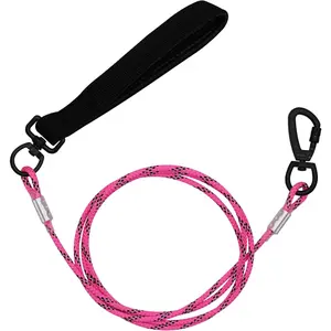4/5/6 FT Chew Proof Dog Leashes with Comfortable Handle, Steel Cable Lead for Control Large or Medium Dogs Walk and Train, Heavy Duty with Rotate Clasp and Double Buckle (6FT,Pink)