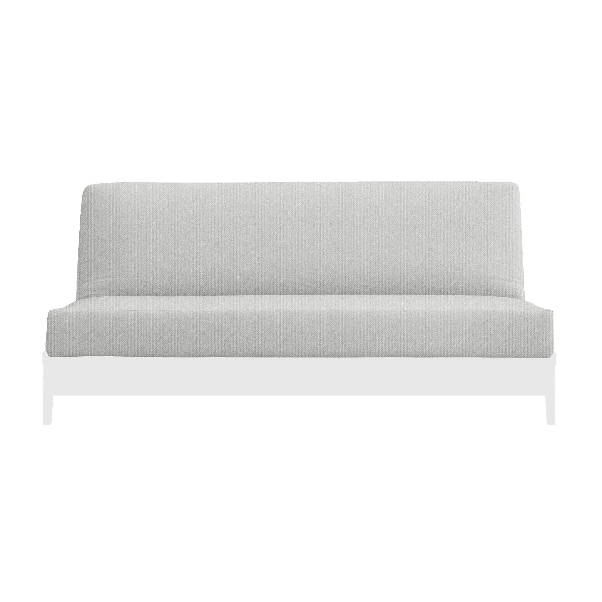 Natural 100% Cotton Fabric Futon Mattress Cover - Light Gray