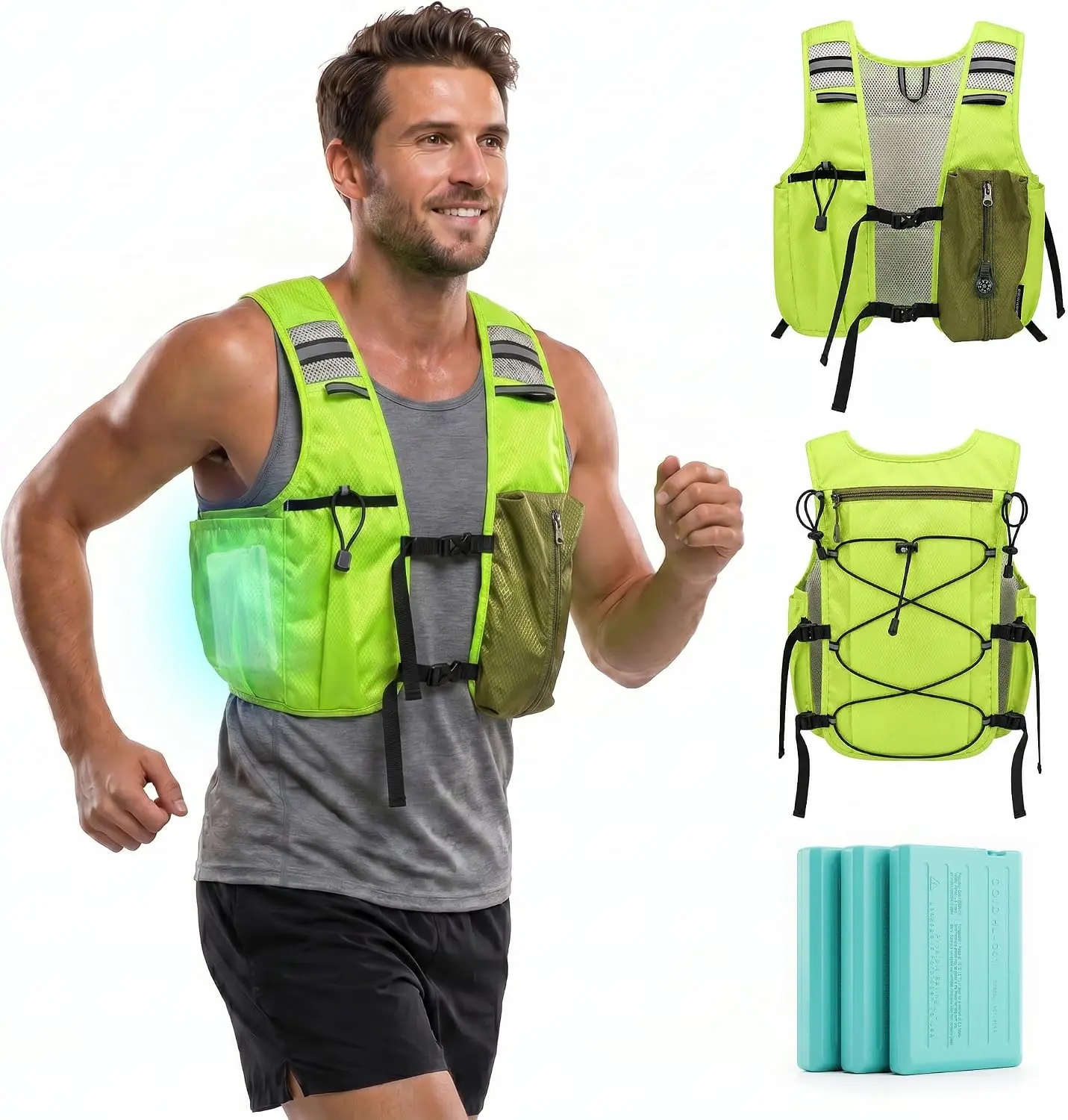 Unisex Cooling Vest with Reusable Cooling Packs, Lightweight Breathable Mesh Design for Fishermen, Hiking, and 3+ Hour Heat Relief, Construction, Gardening, Warehouse