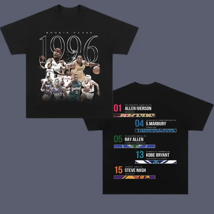 1996 DRAFT Vintage Tee, 1996 DRAFT 2-Sided T-Shirt, Unisex Basketball Shirt, Graphic Tees, Sweatshirt Menswear Womenswear Streetwear