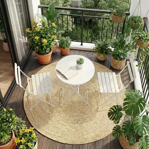 2-Seater Patio Bistro Set - Foldable Round Table & 2 Metal Chairs - Compact Design for Easy Storage - Ideal for Garden, Balcony or Terrace - Indoor & Outdoor Use - Modern Colours: Pink, Green or Black