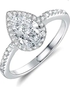 Moissanite Adjustable Engagement Ring, Promise Eternity Ring for Women,Wedding Rings,Jewelry Gift,Friendship Promise Fashion Jewelry Valentine Gifts for Women