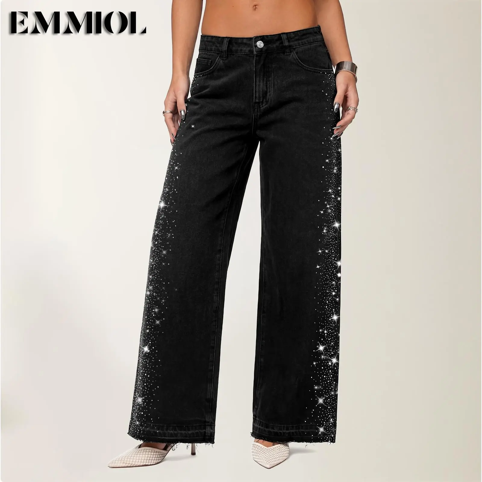 rhinestone pants baggy - TikTok Shop