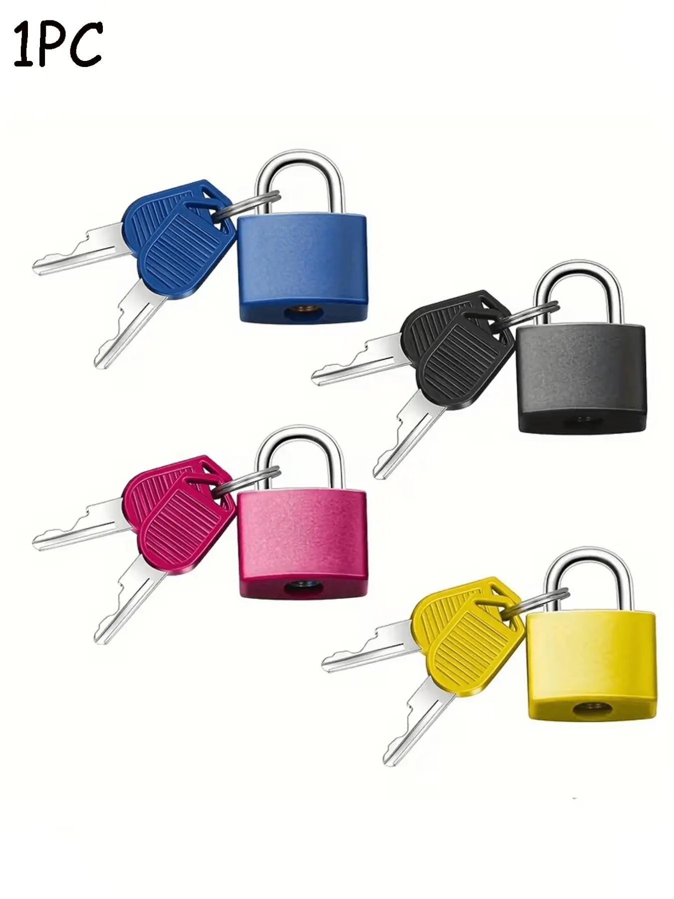 Mini Keyed Lock for Luggage, Backpacks, Cabinets, Student Dorms, Colorful Plastic Lock, Ideal for Travel Bags, Toolboxes, Storage Boxes