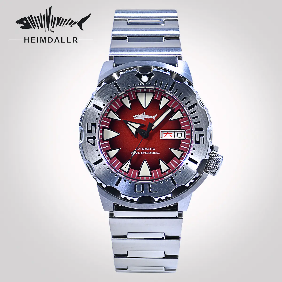 HEIMDALLR Men's 40mm Automatic Dive Watch in 316L Stainless Steel with Sapphire Crystal Glass, 200M Water Resistant, Super Luminescent, 100M - 200M, Analog sohochic