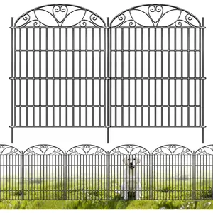 5 Panels No Dig Decorative Outdoor Garden Fence, 32 in(H) X 11.8 ft(L)  Barrier Fencing, Rustproof Portable Fence, Temporary  Fence Outdoor for Yard, Outside, Backyard, Patio