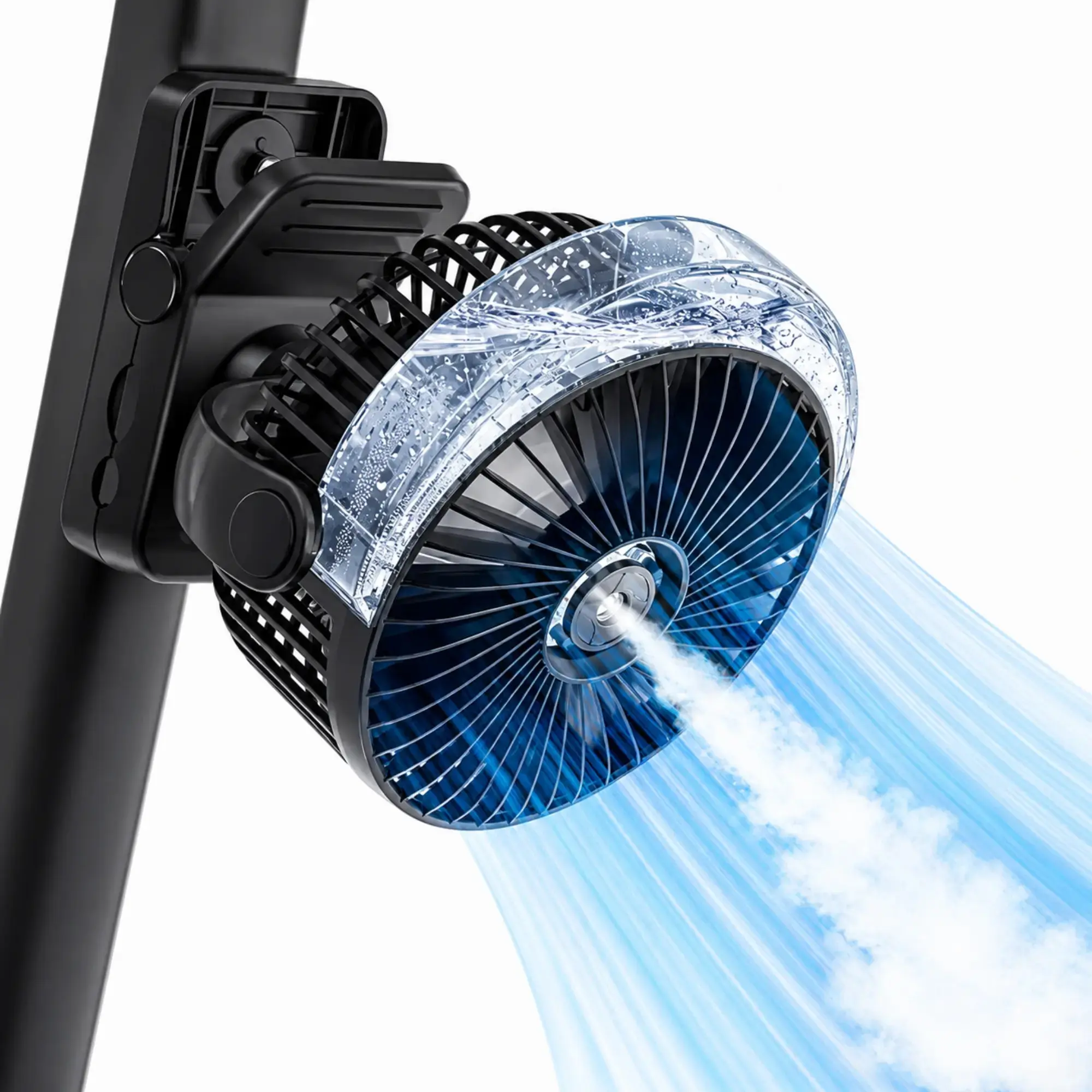 Rechargeable Magnetic Golf Cart Cooling Fan with Mist Function