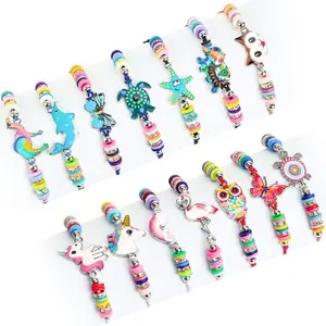 KF5-HBL05 14 PCS Bracelets for Girls, Kids Bracelets Friendship Braided with Animal Woven, Dress Up Toddler Play Jewelry Girls Party Favors Kindergarten Graduation End of Year Student Gifts