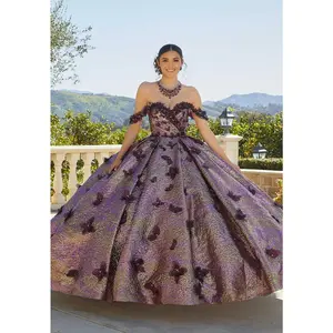 Vizcaya by Morilee Metallic Butterfly Quince Dress 89429