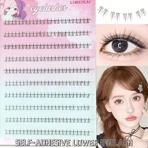 240 Clusters Small Flames Glue-Free Lower Eyelashes, Natural Simulation Segmented Transparent Stems, Super Soft False Lashes
