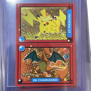 Charizard and pikachu gold star sticker