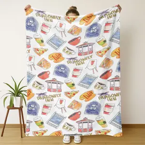 Gilmore Girls Pattern Blanket, Slogan Print Blanket, Soft Warm Throw for Home Office Travel, Comfortable Nap Blanket for Air-Conditioned Rooms
