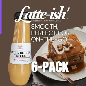 DRIP QUEEN COFFEE Gluten-Free Creamy Caramel Flavor Brown Butter Toffee Latte-ish Cold Brew Beverage, 6-Pack 12 fl oz Bottles