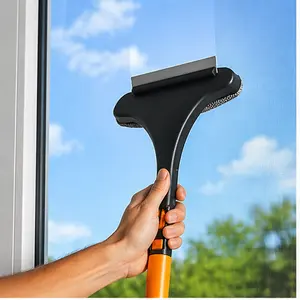 3-in-1 Window Cleaning Tool, Extendable Handle Cleaner with Squeegee and Scrubber Pad for Streak-Free Home Glass, Mirrors Surfaces