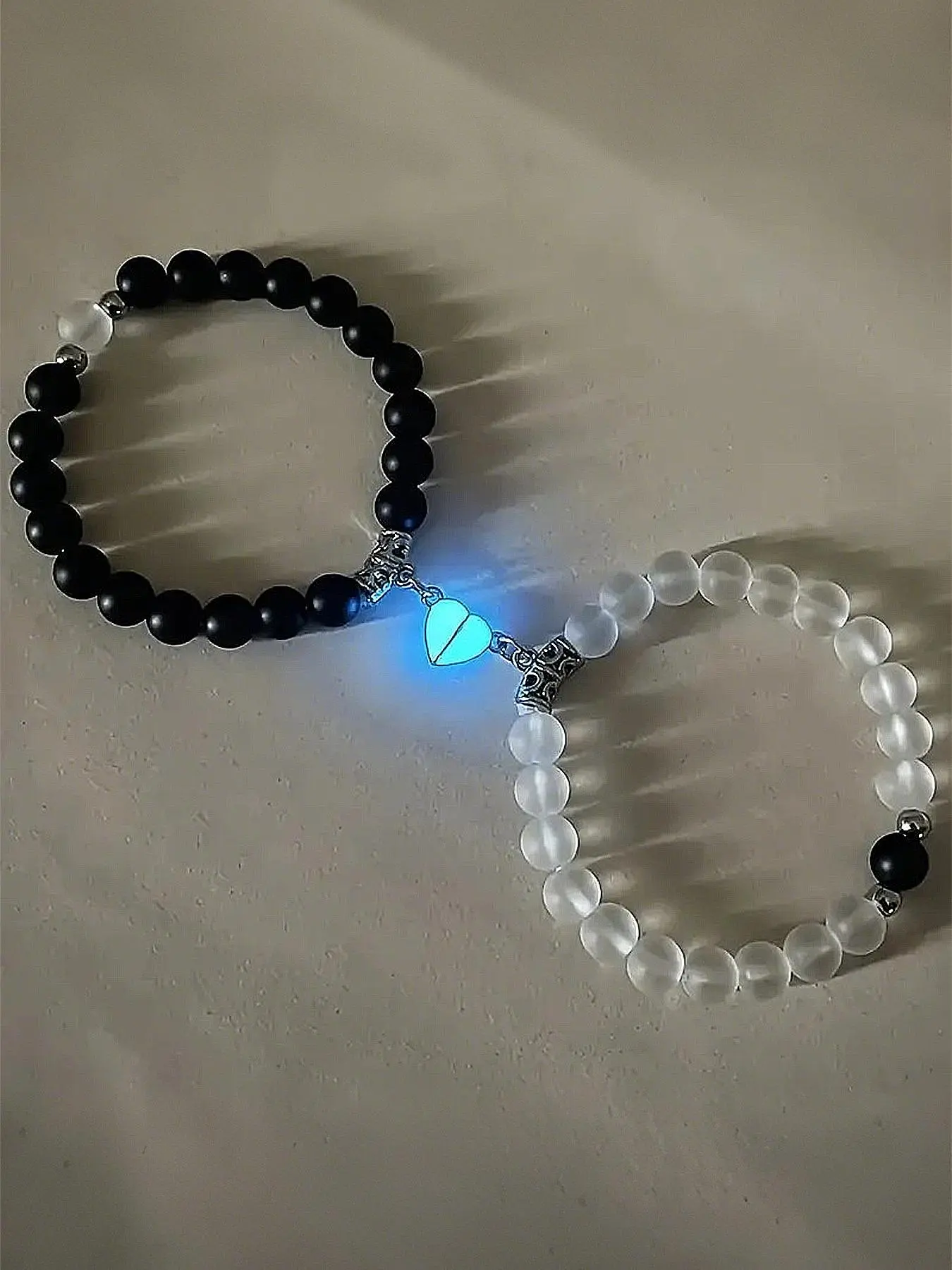 Natural Crystal Moonstone Obsidian Bracelet, Luminous Magnetic Love Bracelet, Fashion Jewelry Accessories for Women & Men, Healing Crystal Bracelet, Couple Bracelet Jewelry, Energy Healing Bracelet, Crystals and Healing Stones