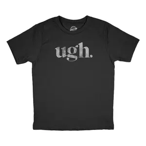 Youth Funny T Shirts Ugh Sarcastic Eye Roll Tee For Kids Funny T Shirts Novelty Tees for Kids Black -