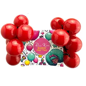 8 Pcs Red Bubble Hair Ties - Royal Kyree