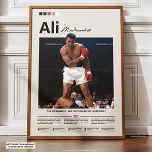 Muhammad Ali Poster, Ali Print Wall Art, The Greatest Decor, Boxing Legend Poster, Boxing Print Gift Idea, Ali Boxing Fan Gift, Ali Artwork