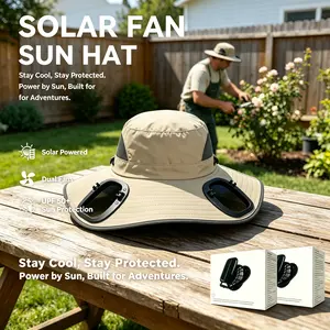 2026 Dual Fan Cooling Hat for Men & Women, UPF 50+ Wide Brim Sun Hat with USB Rechargeable Fans, Waterproof & Breathable for Outdoor Work, Gardening, Fishing, Camping, Hiking, Beach & Summer Activities