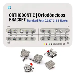 20pcs Orthodontic Metal Brackets Standard Roth 0.022 Slot Bondable  3-4-5 With Hook 20pcs/pack 1pk
