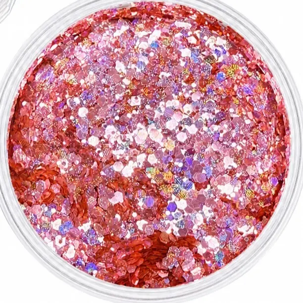 Reese & Riley Co. Regina Premium Rose Pink Holographic Color Shift Chunky Glitter Mix - Quality, Little Goes a Long Way, for Resin Art Tumblers, Nails, DIY Crafts, Makers Who Care About Quality