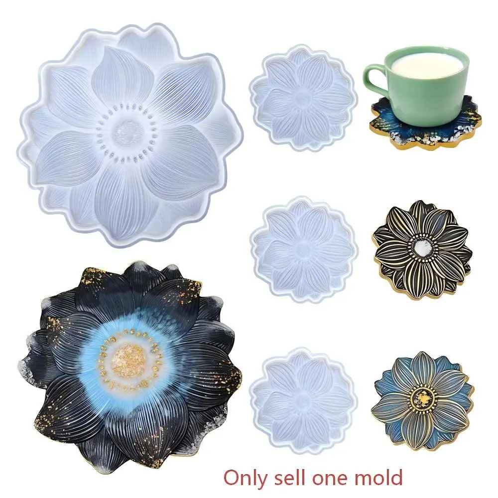 DIY Lotus Cup Mat Fruit Tray Resin Mold Set, Silicone Candle Mold Kit, Art Toy Craft Supplies, Creative Home Decor Accessories, Silicone Molds For Crafts