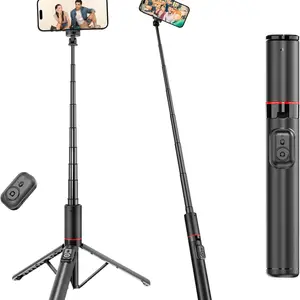 72-Inch Phone Tripod and Selfie Stick, Wireless Remote and Cold Shoe Mount, Expandable Portable Tripod for iPhone Android, Travel Selfie Stick Video Recording