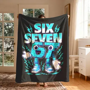 Cool Digital Robot Theme Flannel Lightweight Cozy Blanket, Large Size, Soft Lightweight Warm, Perfect for Bed Sofa Office Camping Travel, Christmas Gift