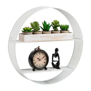 Mind Reader Circular Floating Shelves Metal Mesh